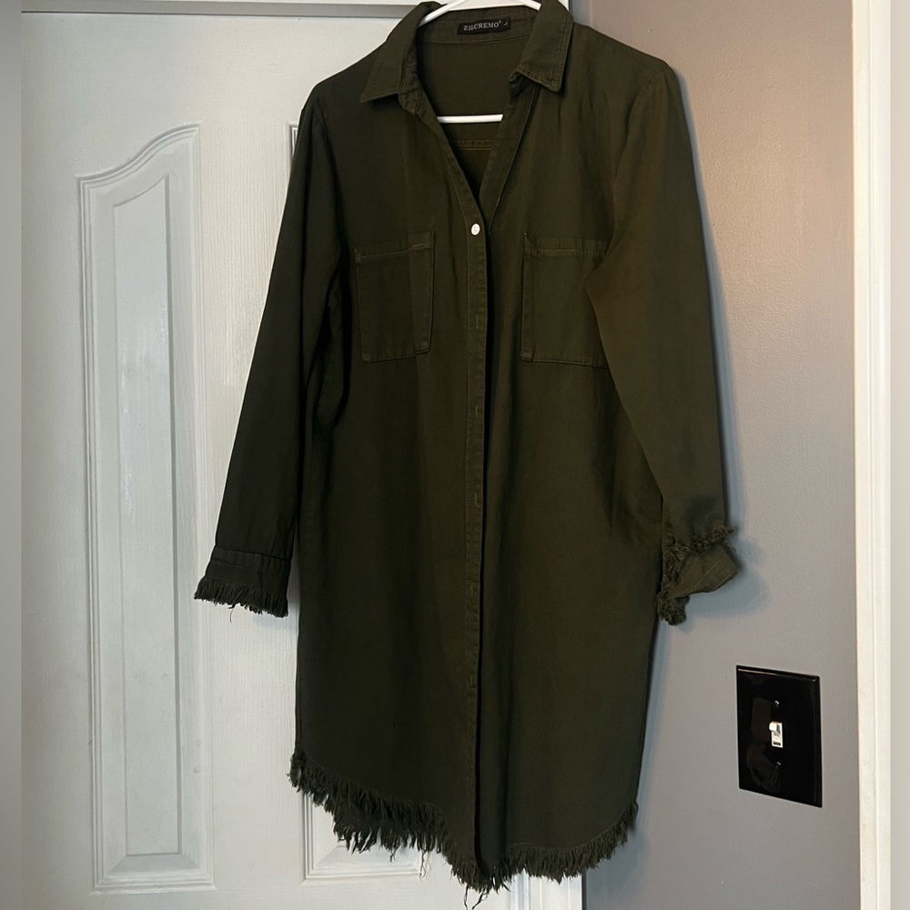 Green chambray dress size large